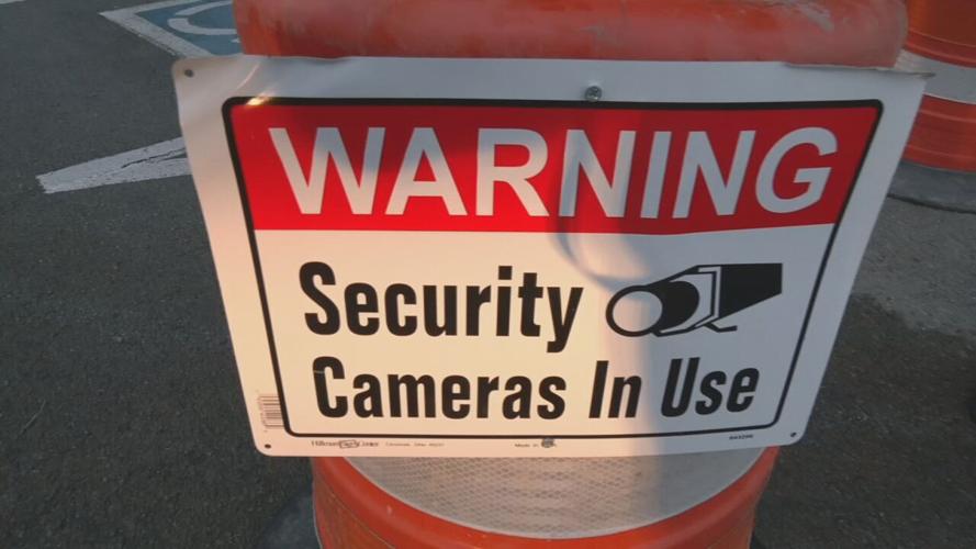 Security camera sign at Crystal Rogers search 8-27-21.jpeg