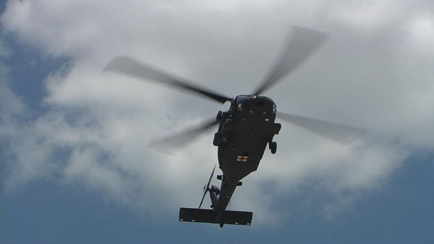 US Army Blackhawk helicopter lands at Hardin Memorial Health for drill