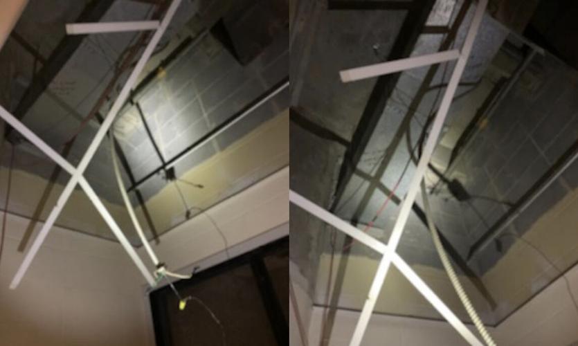 Damage allegedly caused by April 7, 2022 escape attempt by inmate Kenneth Hackney