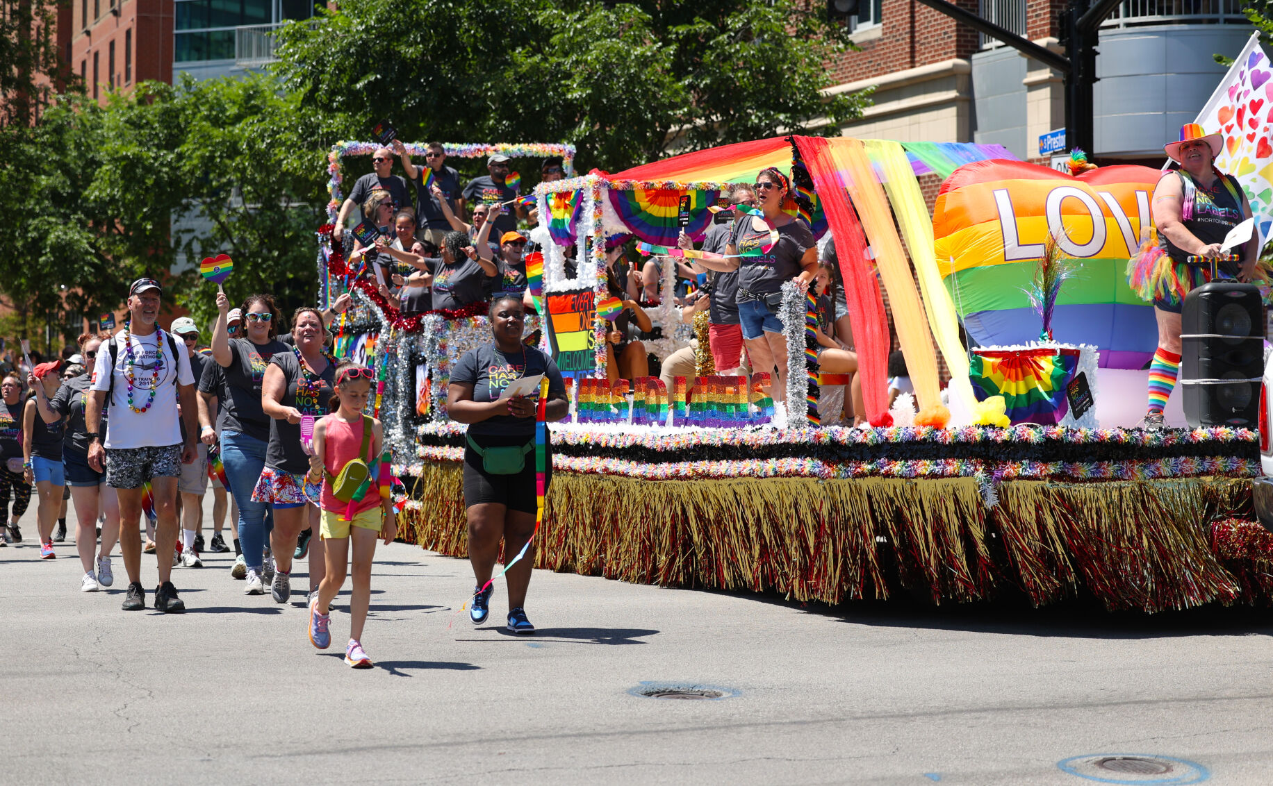 Float moves down Preston Street in Louisville
