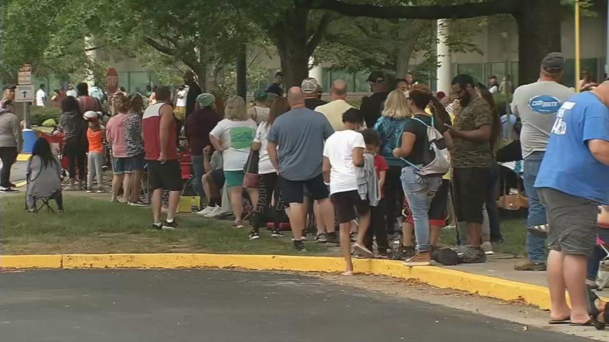 Lines of unemployed people turned away in Frankfort on Wednesday, June 24, 2020