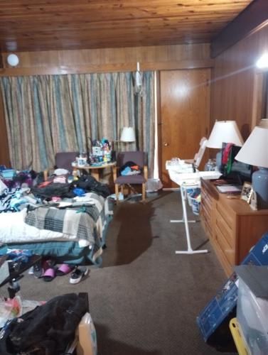 Davidson and her fiancé living in cramped quarters in area hotel