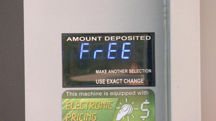 Narcan vending machine with 'free' in price