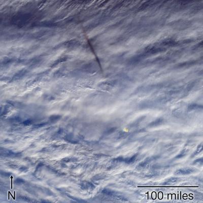 Yellow Cloud, Brown Streak Captured by NASA More Powerful than 10 Atomic Bombs