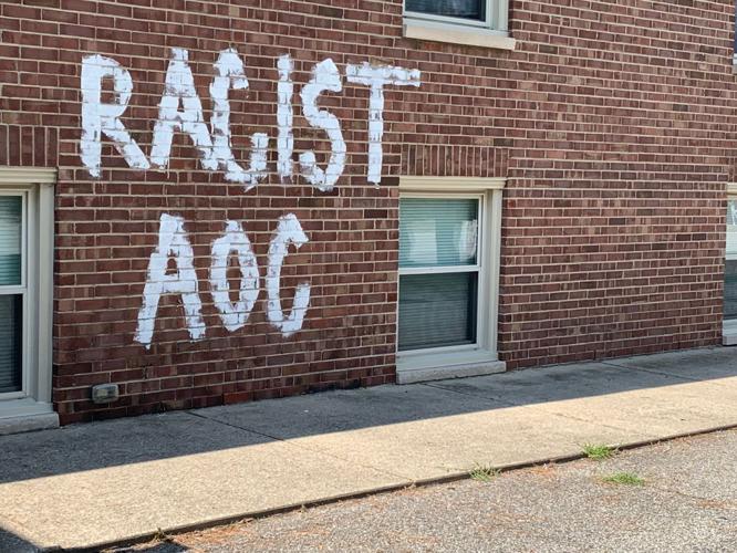 'Racist AOC' graffiti