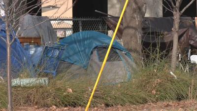 Homeless camp in downtown Louisville