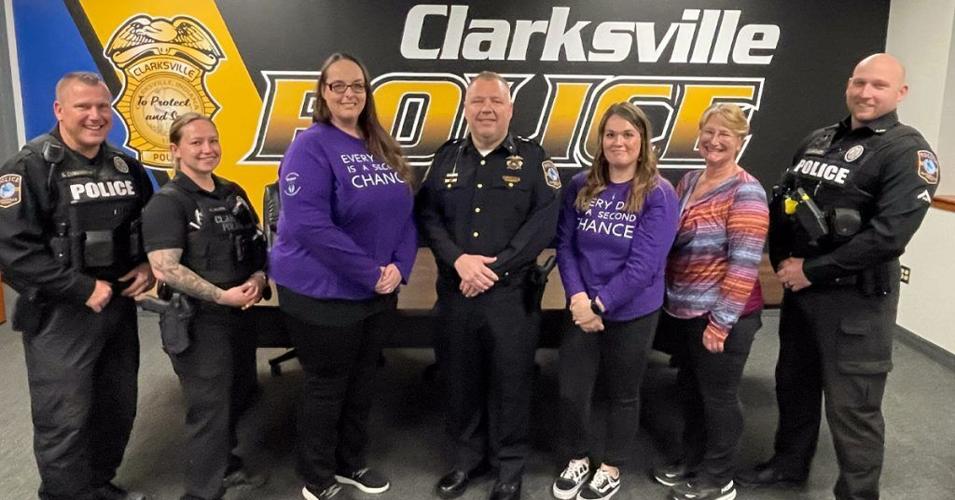 Clarksville Police with Project CARE representatives