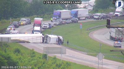 Semi overturned on I 65.jpg