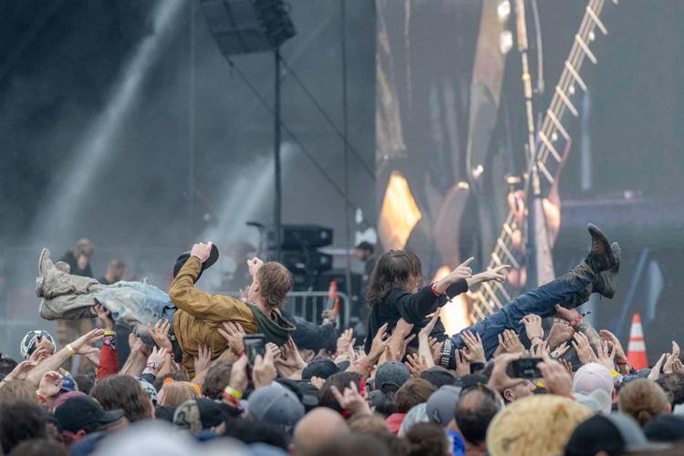 Fans crowdsurf on Day 3 of the Louder Than Life Festival on September 28, 2024 at the Kentucky Expo Center (55).jpg
