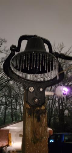 Ice in yard near Louisville airport