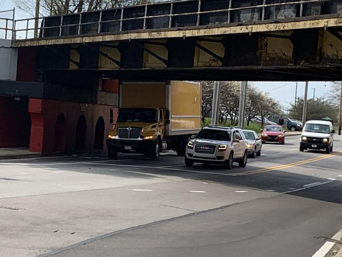 Truck Stuck Under 3rd Street Viaduct