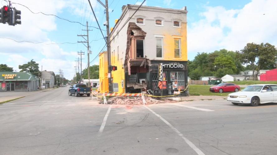 26th and Market building hit by car 5-29-24