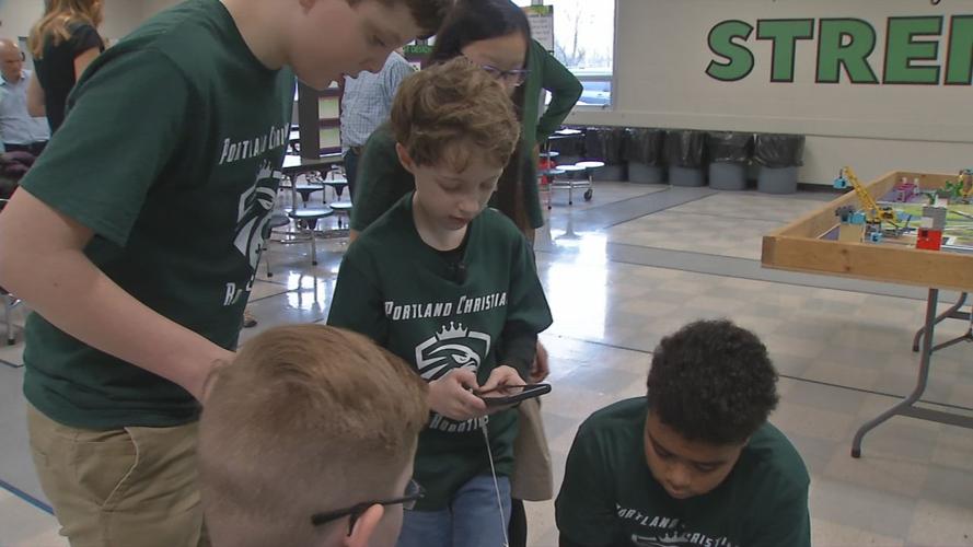 Portland Christian School robotics team