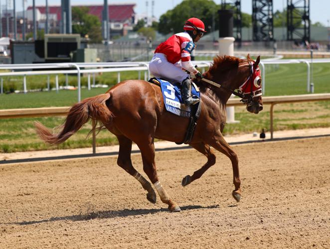 Rich Strikes run at Oaks