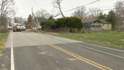 Crews work on downed power lines in Louisville