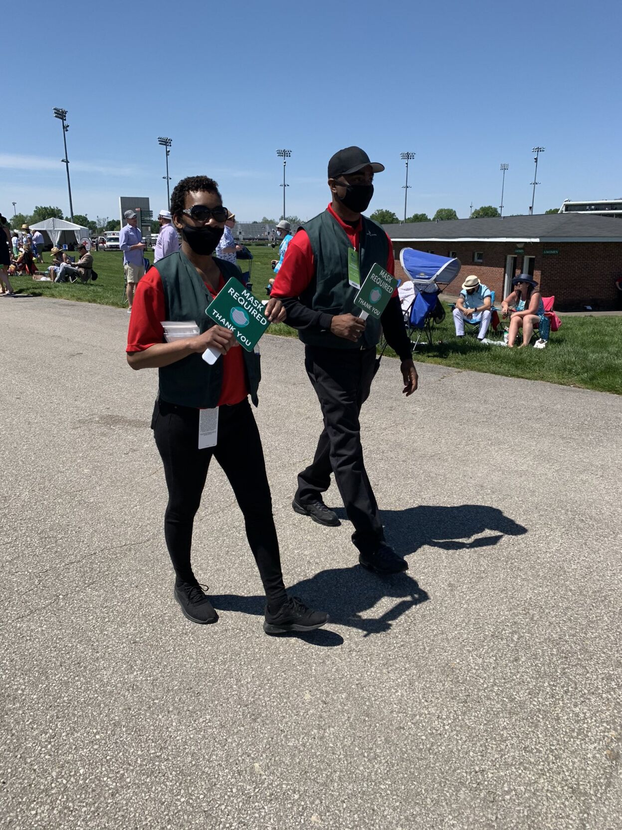 DERBY - MASKS REMINDERS IN INFIELD - 5-1-2021