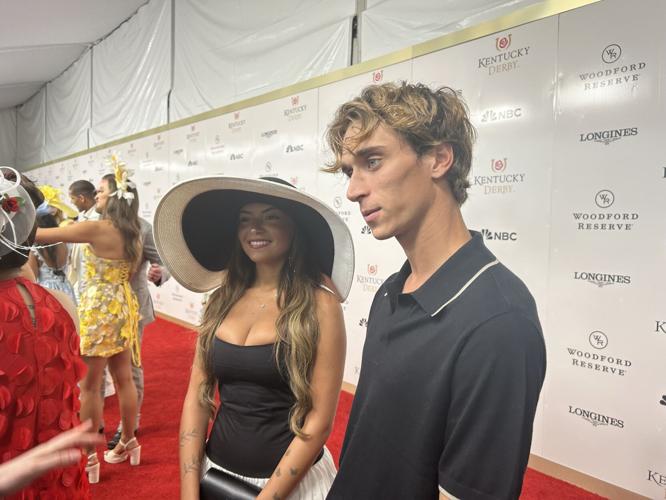 Josh Richards and Gabi Moura Derby 151 red carpet 5-3-25