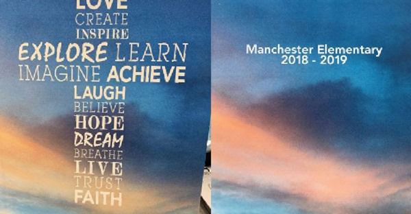 Manchester Elementary Yearbook Cross Symbol