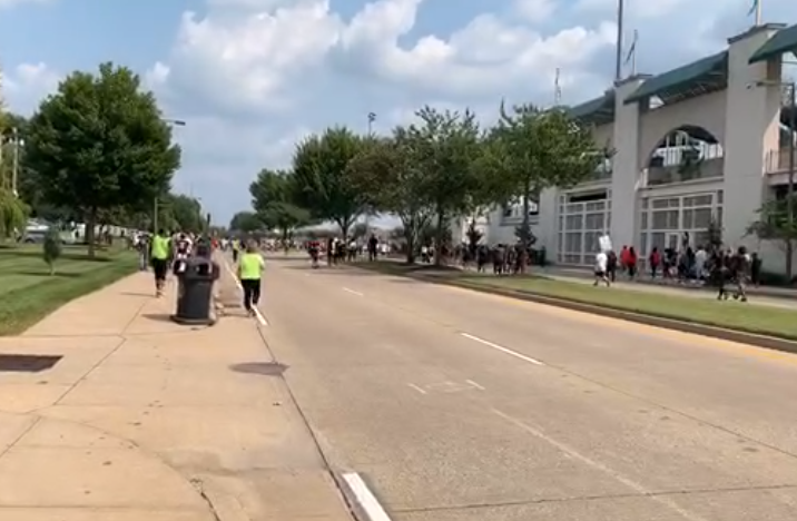 Protesters outside Churchill Downs