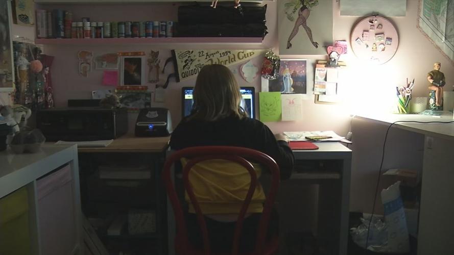 Child in front of computer