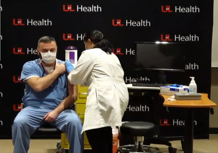 Dr. Jason Smith gets COVID shot