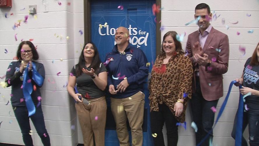 Zappos representatives on hand for opening of Closet for Good at Marion C. Moore School