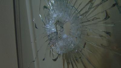 shattered window at Nair Internal Medicine