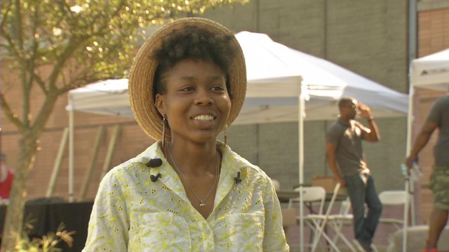 Brianna Harlan at Green Wall Build in Park DuValle