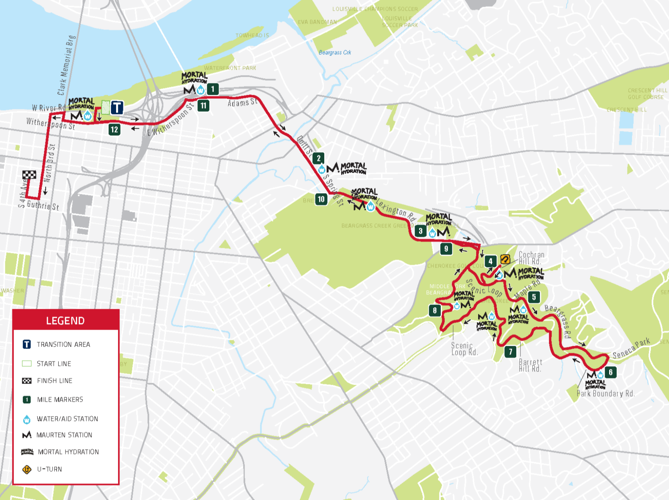 Ironman 70.3 running course map