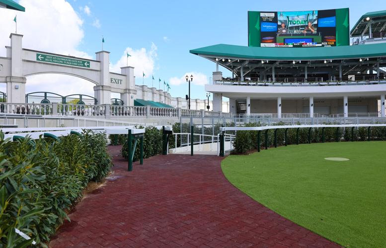 Paddock overlooking entrance at Churchill Downs.JPG