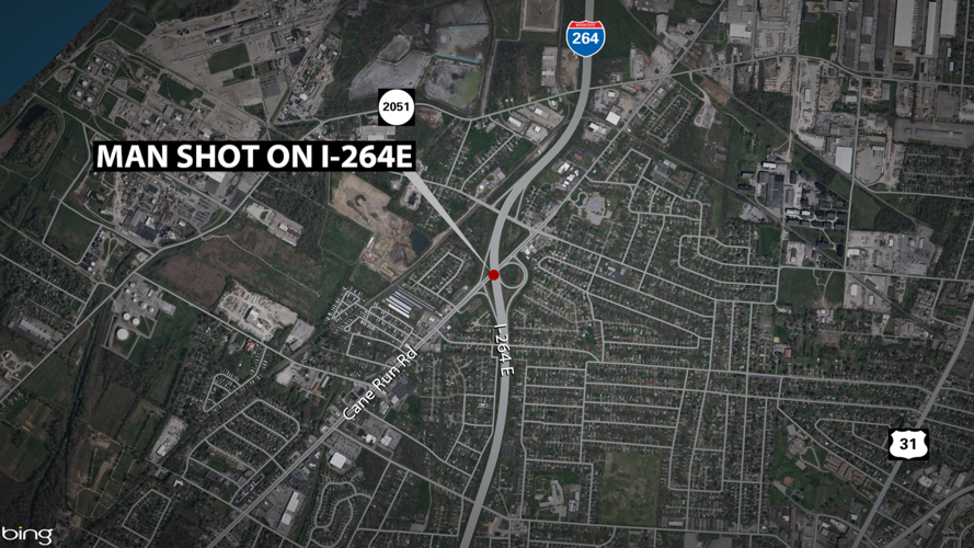 Map of shooting on Watterson Expressway in Shively