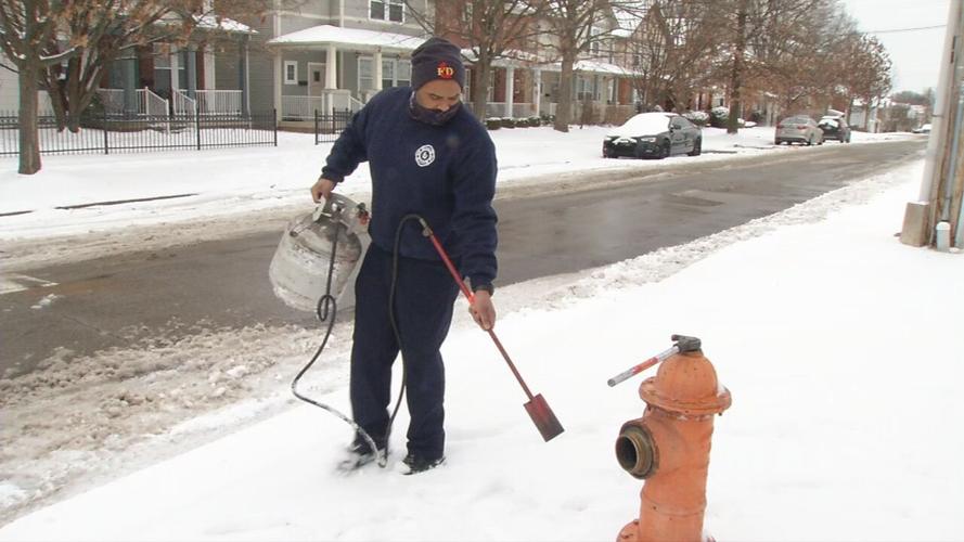 Louisville Fire works in cold conditions to continue fighting fires
