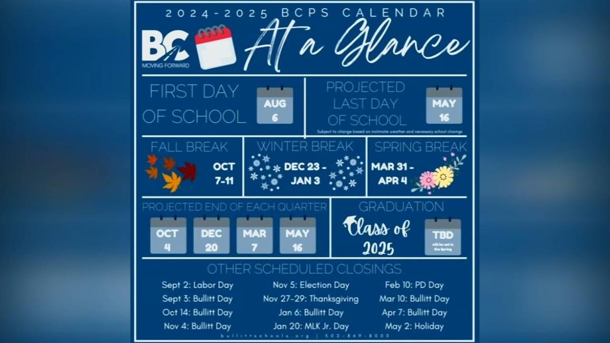 Bullitt County schools release 2024 calendar | | wdrb.com