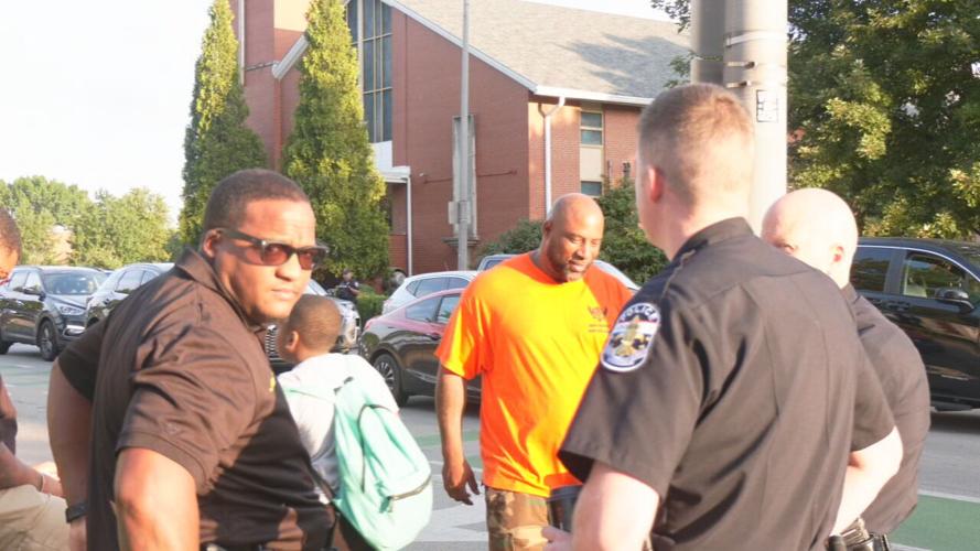 Men Against Gun Violence near LMPD in west Louisville