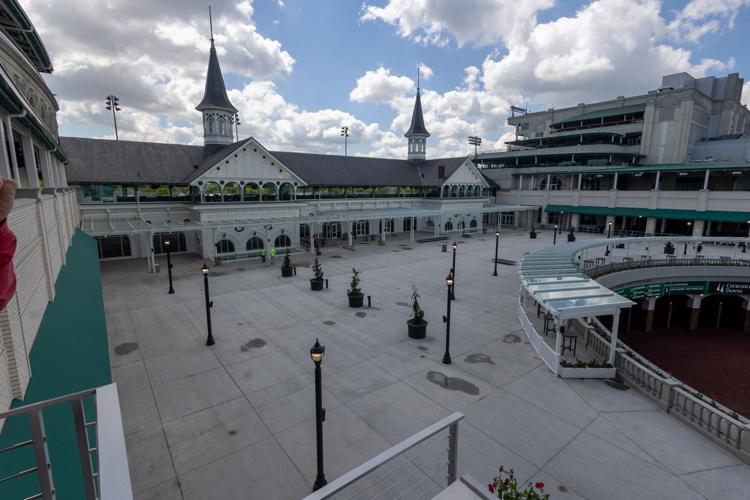 Twin Spires above the Paddock level at Churchill Downs.jpeg
