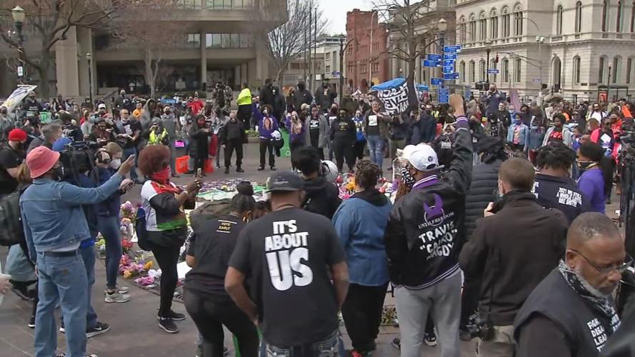 People gather at Jefferson Square Park for Breonna Taylor rally