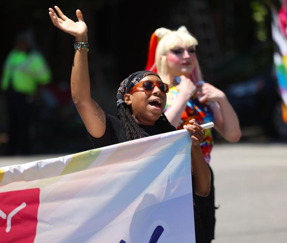 Walker cheers at Kentuckiana Pride Parade