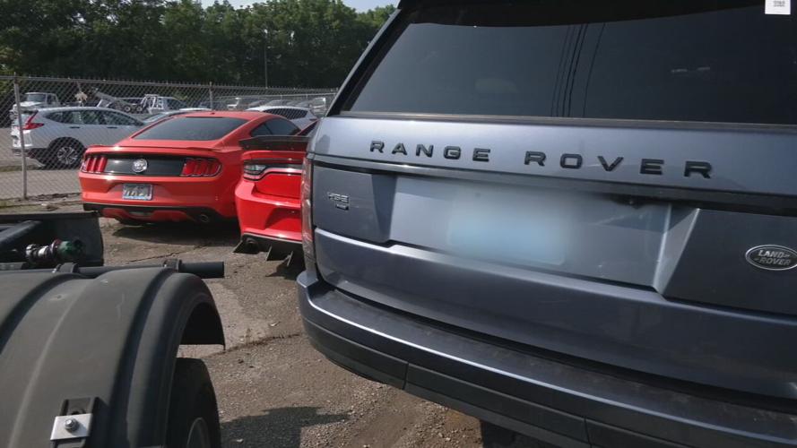 Stolen vehicle at the LMPD tow lot that was recovered from multi-state car theft ring