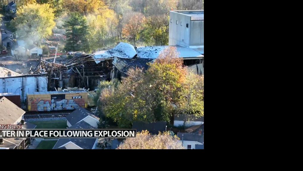 Drone image of plant explosion in Clifton neighborhood - 11.12.24