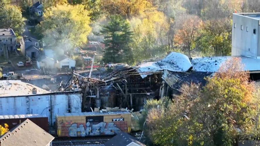 Drone image of plant explosion in Clifton neighborhood - 11.12.24