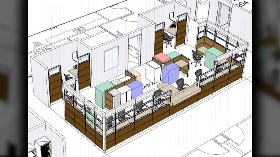 Hardin Memorial Hospital gets $2 million renovation for Progressive Care Unit -- nurses station rendering