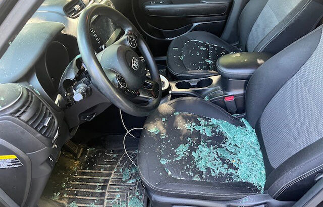 Image of vandalized Kia Soul belonging to Alissa Smart in Lapel, Indiana