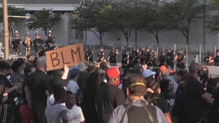 Protesters gather outside Churchill Downs for Kentucky Derby