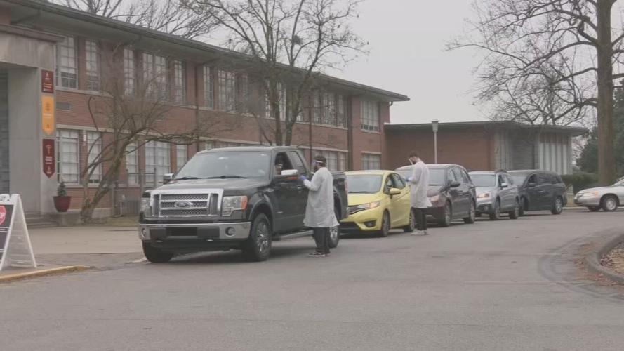 COVID testing at Atherton High School on 12-31-21