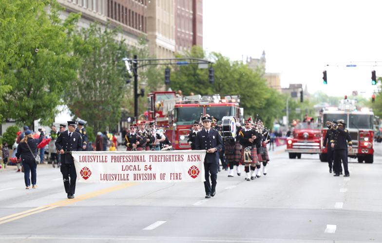 Firefighters march at Pegasus Parade.JPG