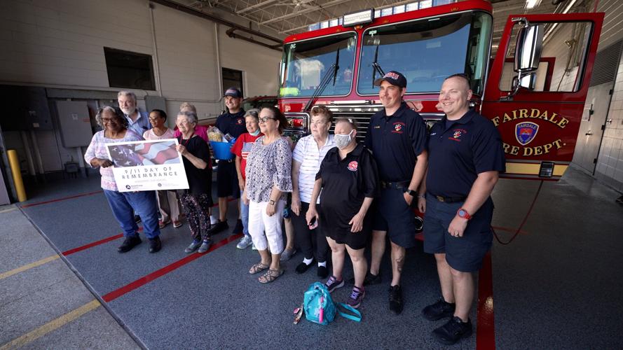 Volunteers Deliver Baskets to Firefighters