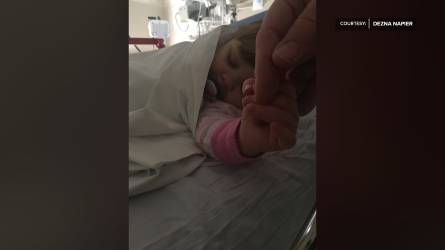 Kentucky parent Dezna Napier shared this image of her daughter, Emery, who struggles with Kawasaki Disease