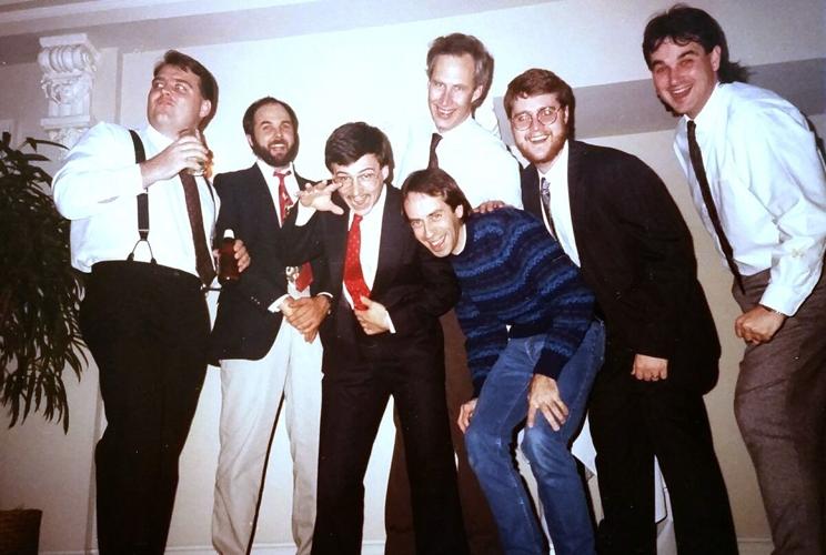WDRB 1990 XMAS PARTY - PHOTOGS - RICK HENSEL, KENNY BRADLEY, PAUL ZINNER, ERIC EDWARDS, BILL TINGLEY, DAVE WHITE, VINCENT VERMEULEN,.jpg
