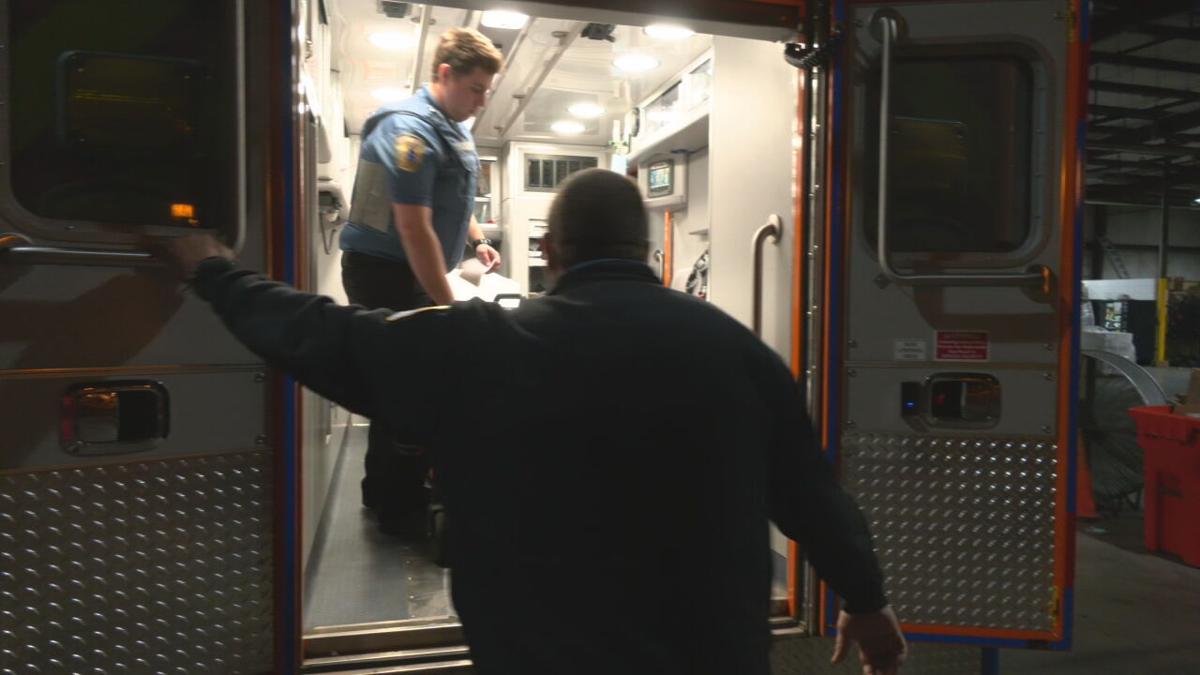Metro EMS preparing ambulance for next shift