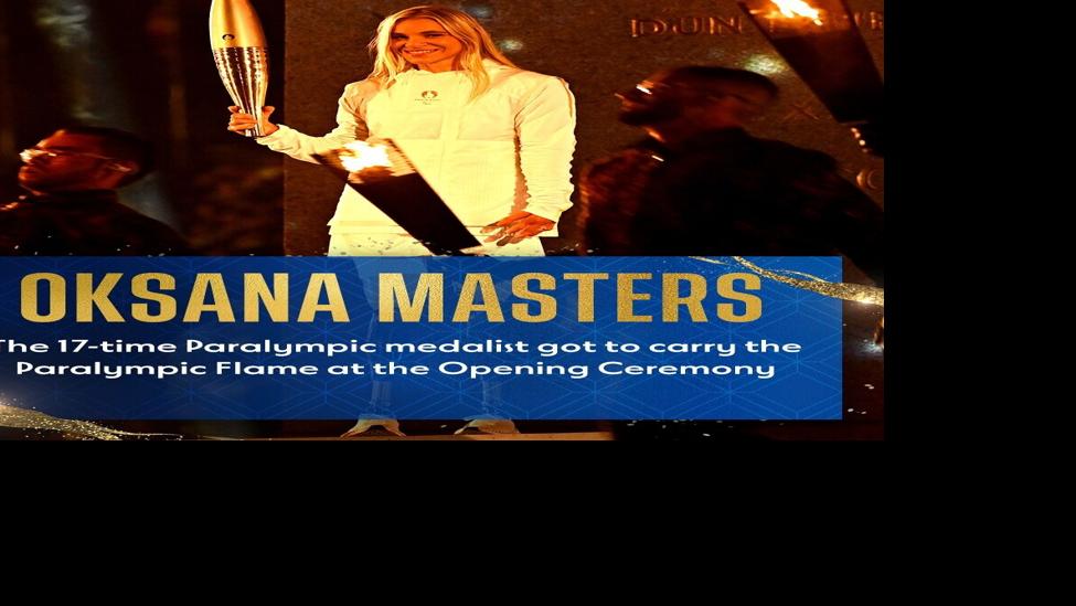 Oksana Masters carrying Paralympic Flame - 8.29.24